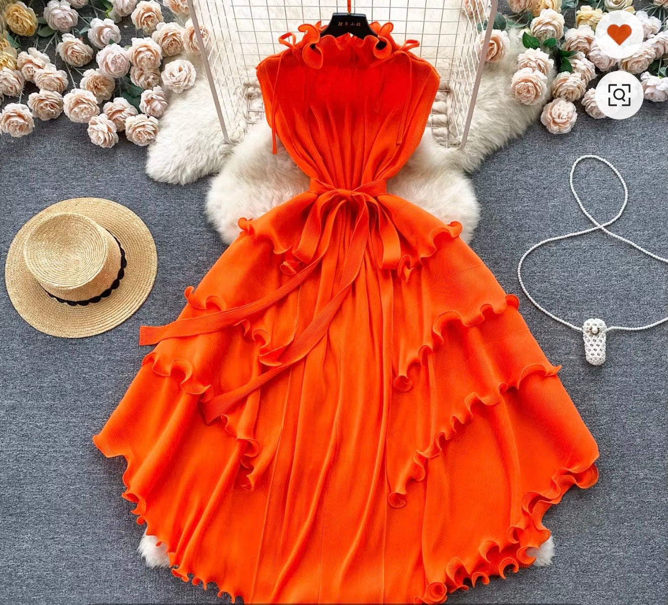 Ruffle Shoulder Dress