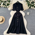 Short Sleeve Elegant Dress (Blk)